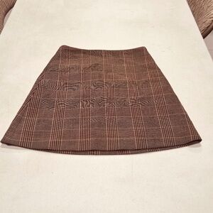 Wilfred Checkered Mini Skirt in Black and Tan SZ 00, NWT